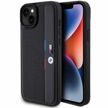 BMW BMHCP15M23PUPVK iPhone 15 Plus | 14 Plus 6.7" czarny|black hardcase Perforated Tricolor Line