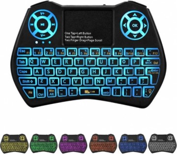 Fusion Round compact wireless keyboard with touchpad and colorful backlit for Android | iOS | TV | PC