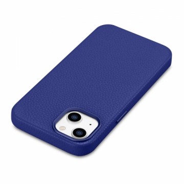 iCarer Litchi Premium Leather Case iPhone 14 Magnetic Leather Case with MagSafe Dark Blue (WMI14220709-DB)