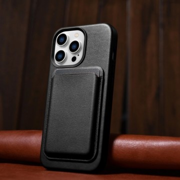 iCarer Case Leather Cover Genuine Leather Case for iPhone 14 Pro Max black (WMI14220708-BK) (MagSafe Compatible)