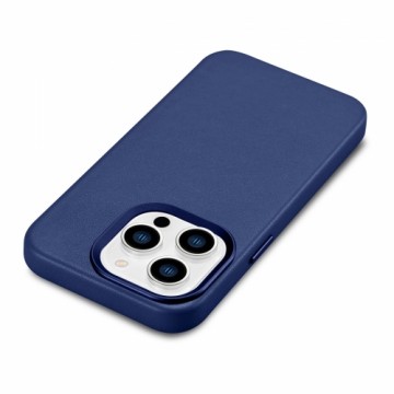 iCarer Case Leather Case Cover for iPhone 14 Pro Blue (WMI14220706-BU) (MagSafe Compatible)