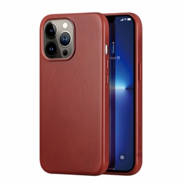 Dux Ducis Naples Case for iPhone 13 Pro Leather Cover (MagSafe Compatible) Red