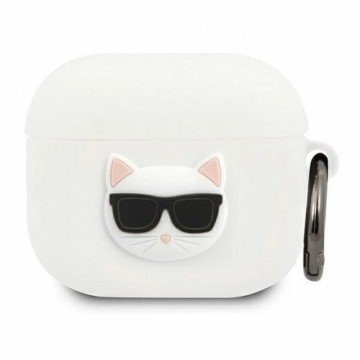 Karl Lagerfeld KLACA3SILCHWH AirPods 3 cover biaÅy|white Silicone Choupette