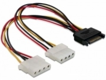 Delock SATA 15p2x4pin Molex F 20cm  4043619651597