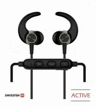 Swissten Active Wireless Bluetooth 4.2 Earphones | A2DP | AVRCP | HSP | HFP | Bezvadu Sporta Austiņas Melnas