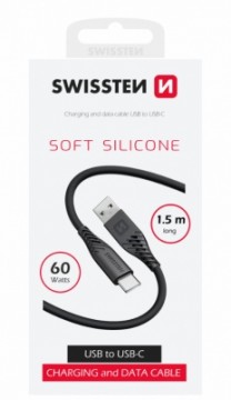 Swissten Soft Silicone Kabelis USB | USB-C | 1.5m | 60w