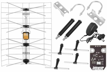 PS Mesh TV antenna + amplifier + power supply