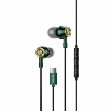 USAMS Słuchawki stereo EP-43 metal USB-C ciemny zielony|dark green HSEP4302