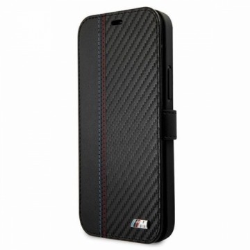 Etui BMW BMFLBKP12SMCARBK iPhone 12 mini 5,4" czarny|black book M Collection PU Carbon Stripe