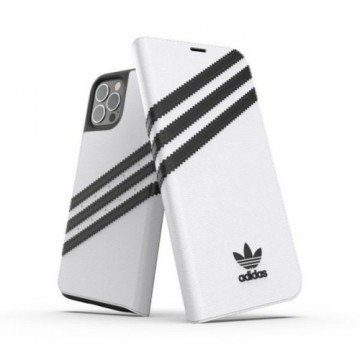 Adidas OR Booklet Case PU iPhone 12|12 Pro 6,1" biało czarny|white black 42248