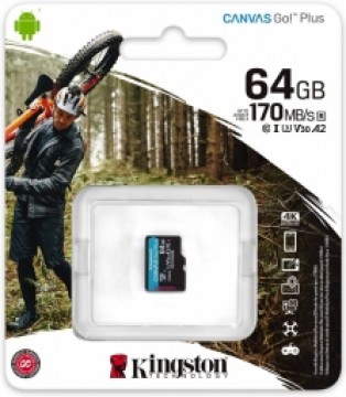 Atmiņas karte Kingston  Canvas Go Plus MicroSDXC 64GB