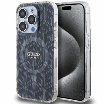 Guess GUHMP15LHGCUSTGK iPhone 15 Pro 6.1" czarny|black hardcase IML GCube MagSafe