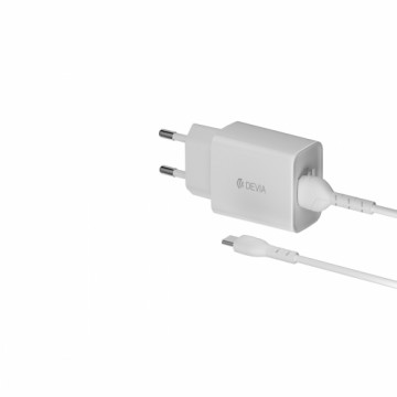 Devia wall charger Smart 2x USB 2,4A white + USB-C cable