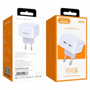 Jokade JB039 charger PD | 20W | 2 x USB-C white