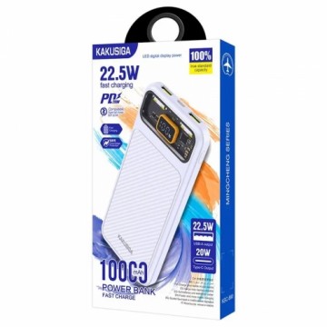 KAKUSIGA KSC-890 barošanas banka 10000mAh | 2 x USB | 22,5W balta