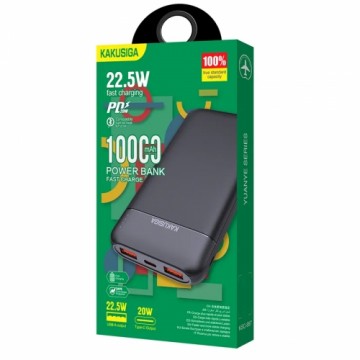 KAKUSIGA KSC-887 power bank  10000mAh | 2 x USB | 22,5W melna