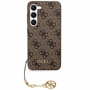 GUHCS24SGF4GBR Guess back case for Samsung S921 Galaxy S24 with charm brown