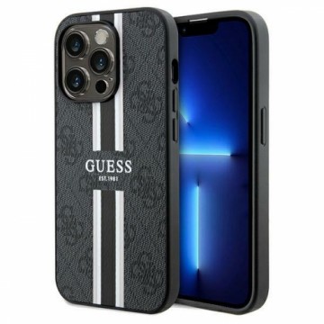 Guess GUHMP15XP4RPSK iPhone 15 Pro Max 6.7" czarny|black hardcase 4G Printed Stripes MagSafe