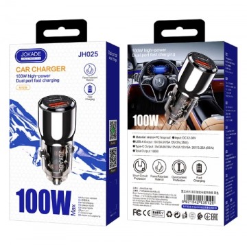 Jokade JH025 car charger USB | USB-C | 100W black