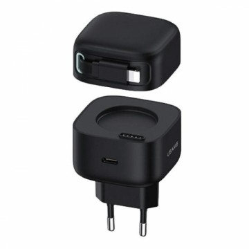 USAMS Ład. siec. 1xUSB-C ze zwijanym kablem Lighning (only head) PD+QC 35W Gan Fast Charging czarny|black XMF Series CC209TC01 (US-CC209)