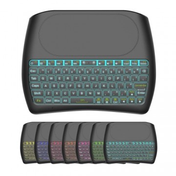 Fusion D8 wireless mini keyboard For  PC | PS4 | XBOX | Smart TV | Android + touchpad black (with RGB backlight)