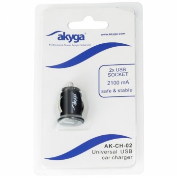 Akyga AK-CH-02 car charger 2x USB 2,1A black 5V