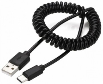 Kabelis Gembird USB Male - USB Type C Male Coiled 1.8m Black