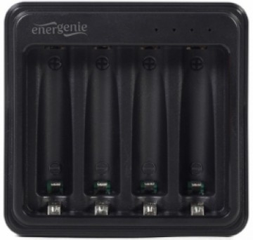 Bateriju lādētājs Gembird USB 4-slot for AA| AAA Black