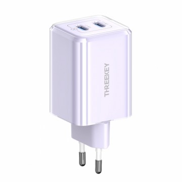 THREEKEY wall charger TK111 PD 35W 2x USB-C purple