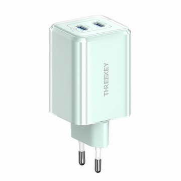 THREEKEY wall charger TK111 PD 35W 2x USB-C green