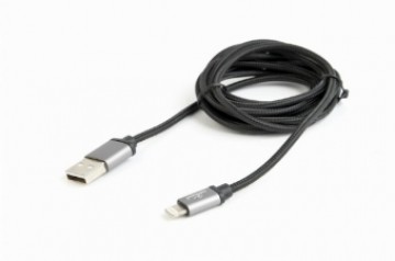 Gembird cotton braided USB Lightning 1.8m Black