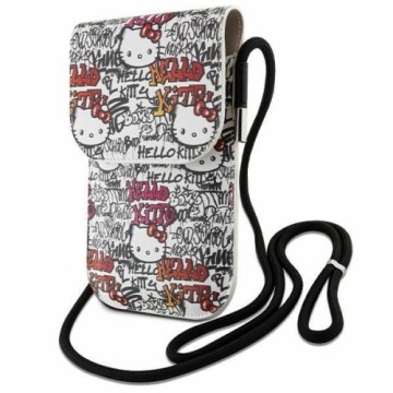 Hello Kitty Leather Tags Graffiti Cord bag - beige