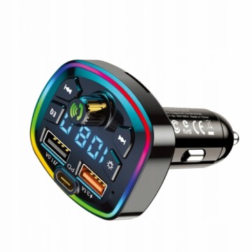 KAKUSIGA KSC-851 auto FM raidītājs QC 3.0 | 18W | USB Flash | Bluetooth 5.0 Melns