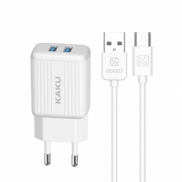 KAKUSIGA KSC-373 lādētājs | 12W | 2.4A + USB-C kabelis 1m, balts