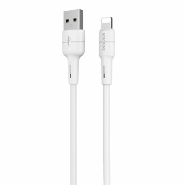 Borofone Cable BX30 Silicone - USB to Lightning - 2,4A 1 metre white