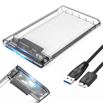 Fusion 2.5" external HDD enclosure SATA III | USB 3.0 transparent