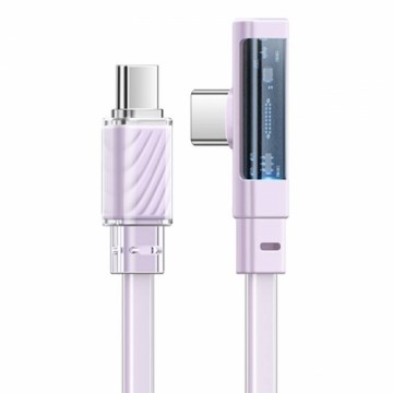 Kabeļa savienojums no USB-C uz USB-C Mcdodo CA-3454 90 grādu 1,8 m ar LED (violets)