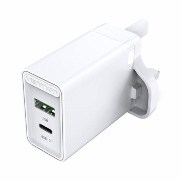 USB(A+C) Wall Charger Vention FBBW0-UK (18W|20W) UK White