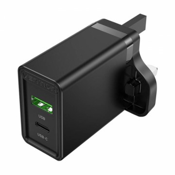 USB(A+C) Wall Charger Vention FBBB0-UK (18W|20W) UK Black