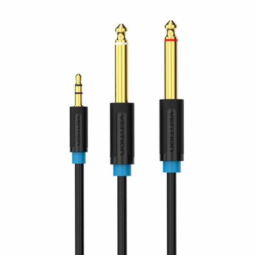 Vention BACBD Male TRS 3.5mm to 2x Male 6.35mm Audio Cable 0.5m Black