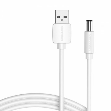 USB to DC 5.5mm Power Cable 0.5m Vention CEYWD (white)