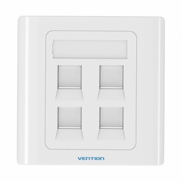 4-Port Keystone Wall Plate 86 Type Vention IFCW0 White