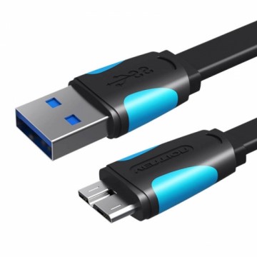 Плоский кабель USB 3.0 A - Micro-B Vention VAS-A12-B100 1m Black