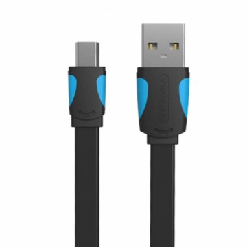 Flat USB 2.0 A to Mini 5-pin cable Vention VAS-A14-B100 1m Black