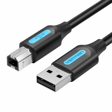 USB 2.0 A male to USB-B male cable with ferrite core Vention COQBL 10m Black PVC