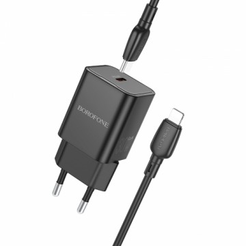 OEM Borofone Wall charger BN13 Safety - Type C - PD 30W with Type C to Lightning cable black