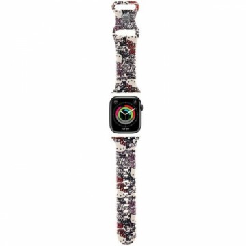 Hello Kitty Pasek HKAWMSDGPTE Apple Watch 38|40|41mm beżowy|beige strap Silicone Tags Graffiti