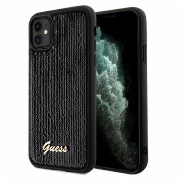 Guess GUHCN61PSFDGSK iPhone 11 | Xr 6.1" czarny|black hardcase Sequin Script Metal