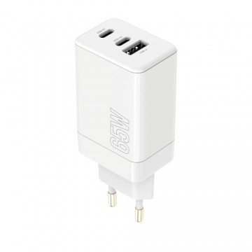 Maxlife MXTC-08-65ACC PD QC charger 2x USB-C 1x USB 65W white