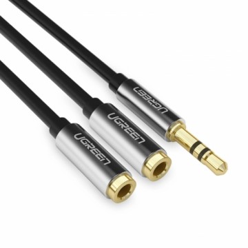 Ugreen Ugrenn AV123 headphone cable 3.5 mm minijack (male) - 2x 3.5 mm minijack (female) - black